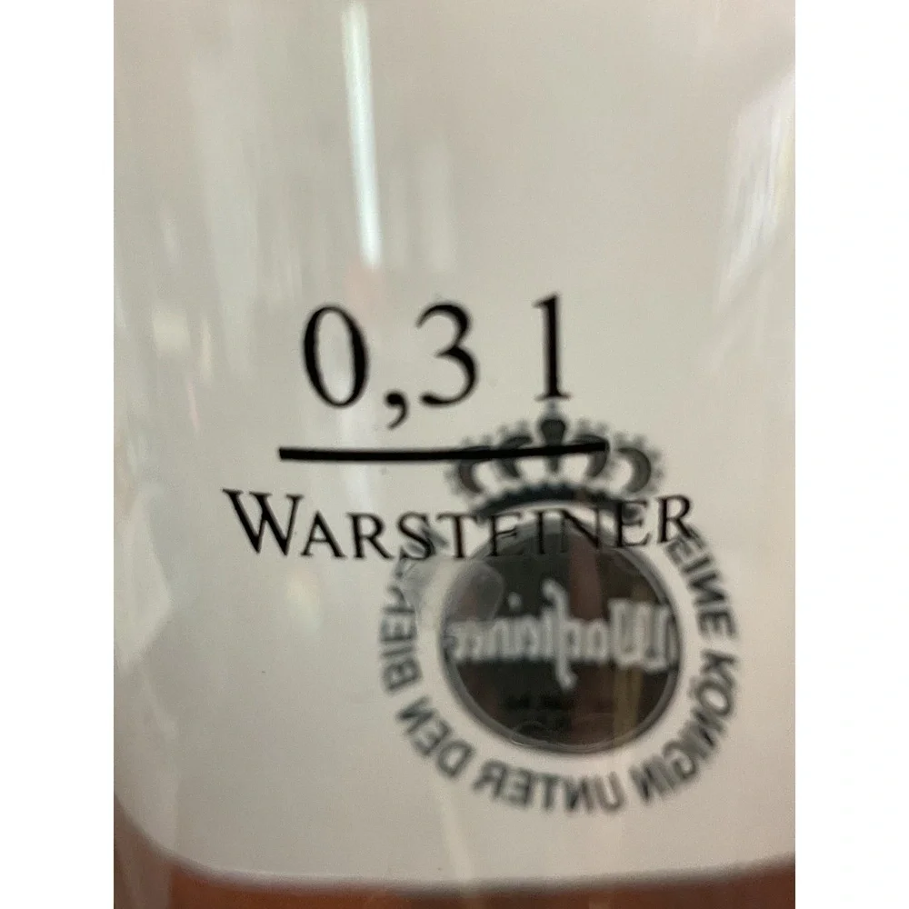 Warsteiner‎ Pilsner Beer Glasses Set of 2 Gold Rim 0.3L German Stemmed Barware